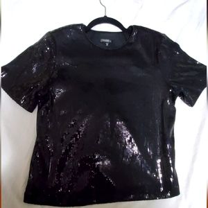 Dynamite Loose sequins black sparkly top